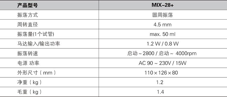 漩涡混合器 MIX-28+